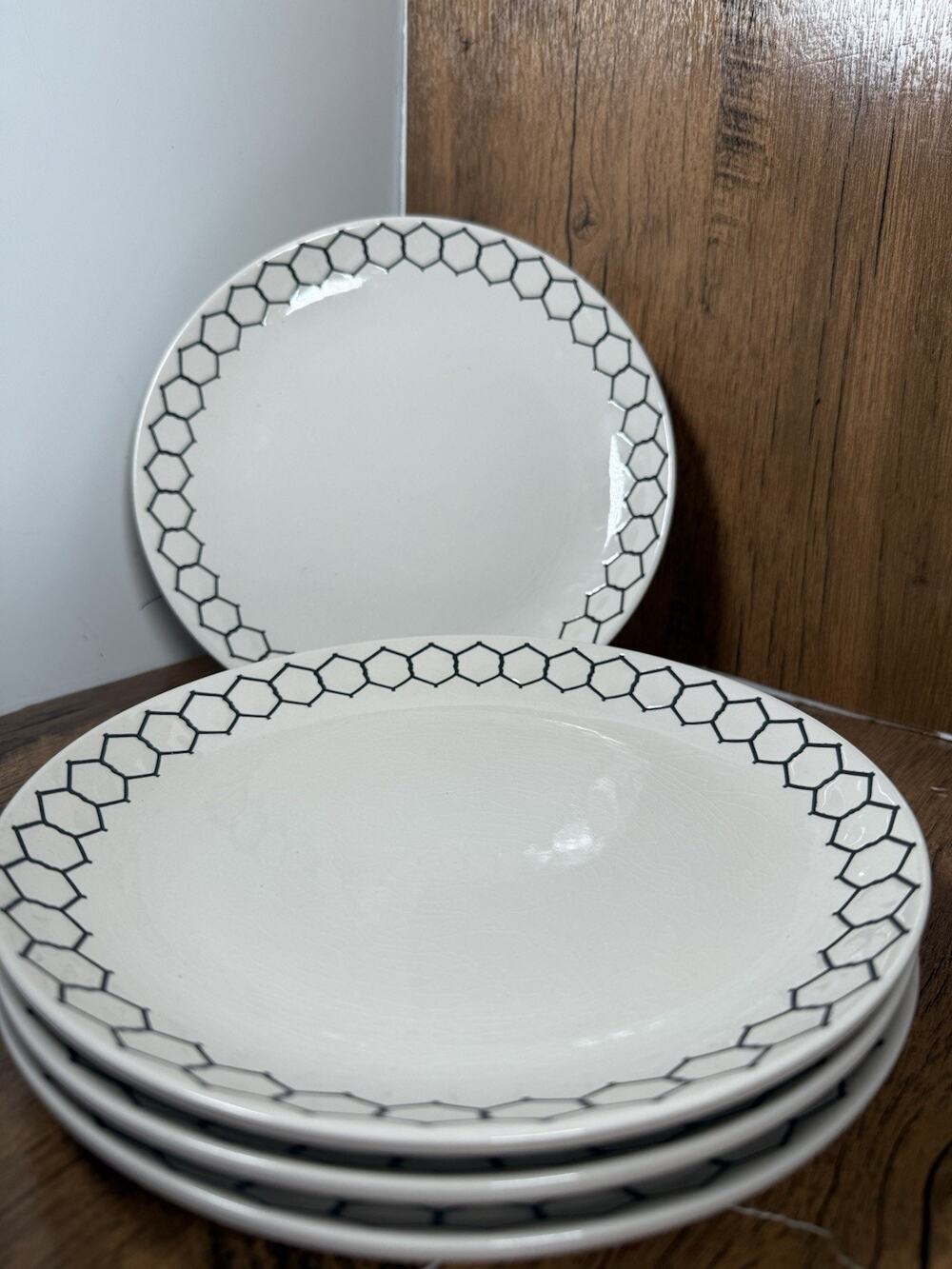 "Farmhouse Chickenwire" Salad Plates (4) by Tabletops Gallery